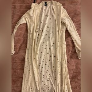 Long cream cardigan